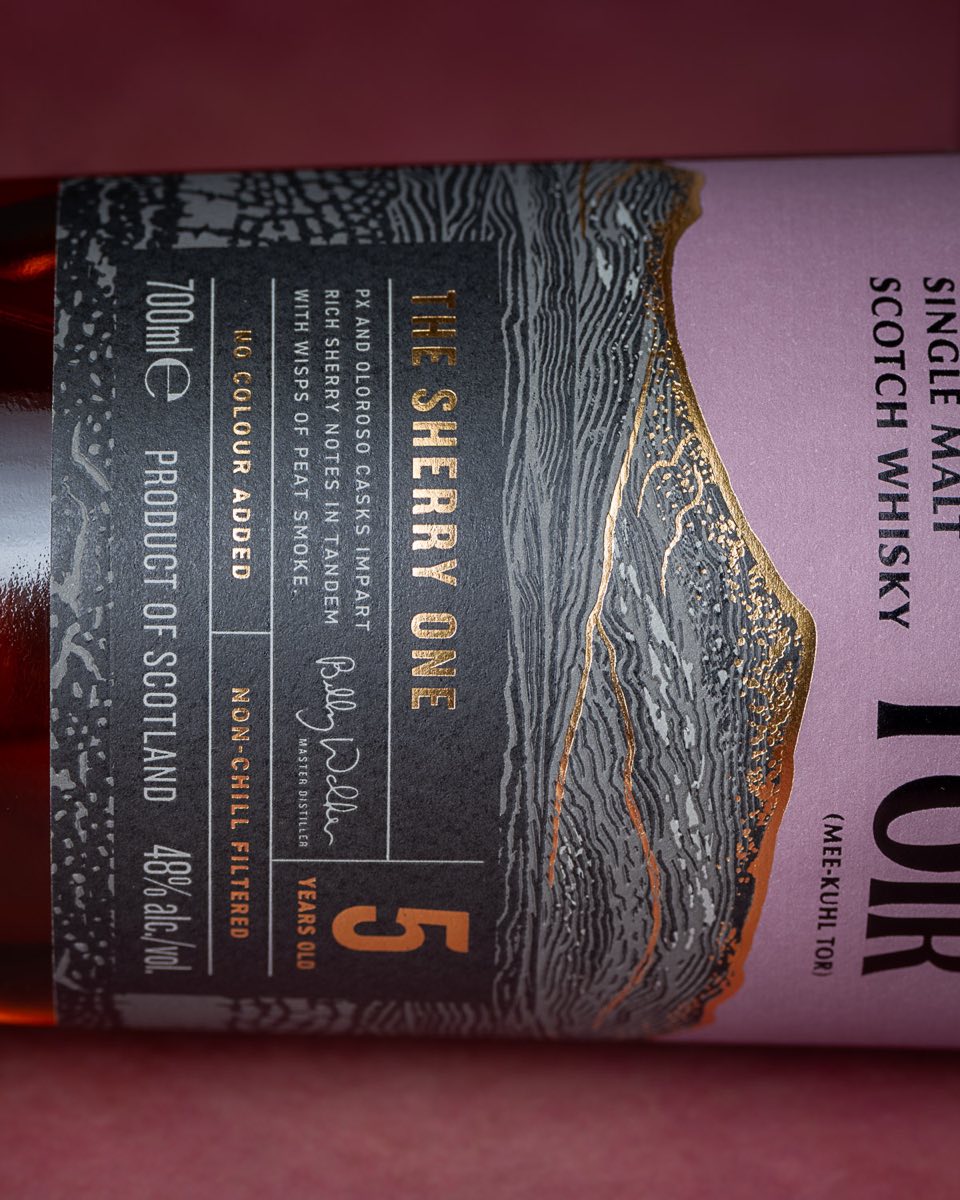 Close-up of The Sherry One label detail, showing cask information and Billy Walker's signature